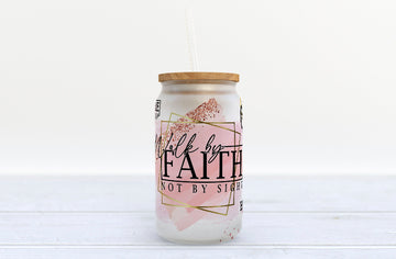 Walk By Faith Libby Glass Can 16oz