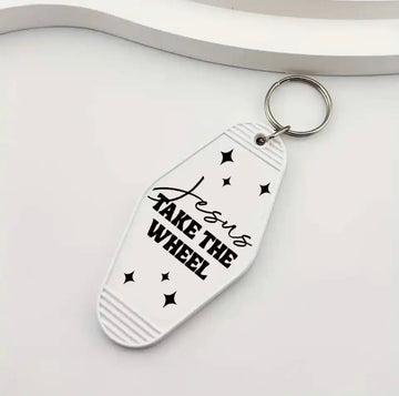 Jesus Take The Wheel Keychain