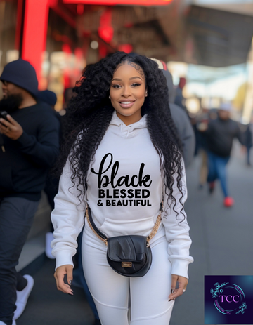 Black Blessed Beautiful Hoodie