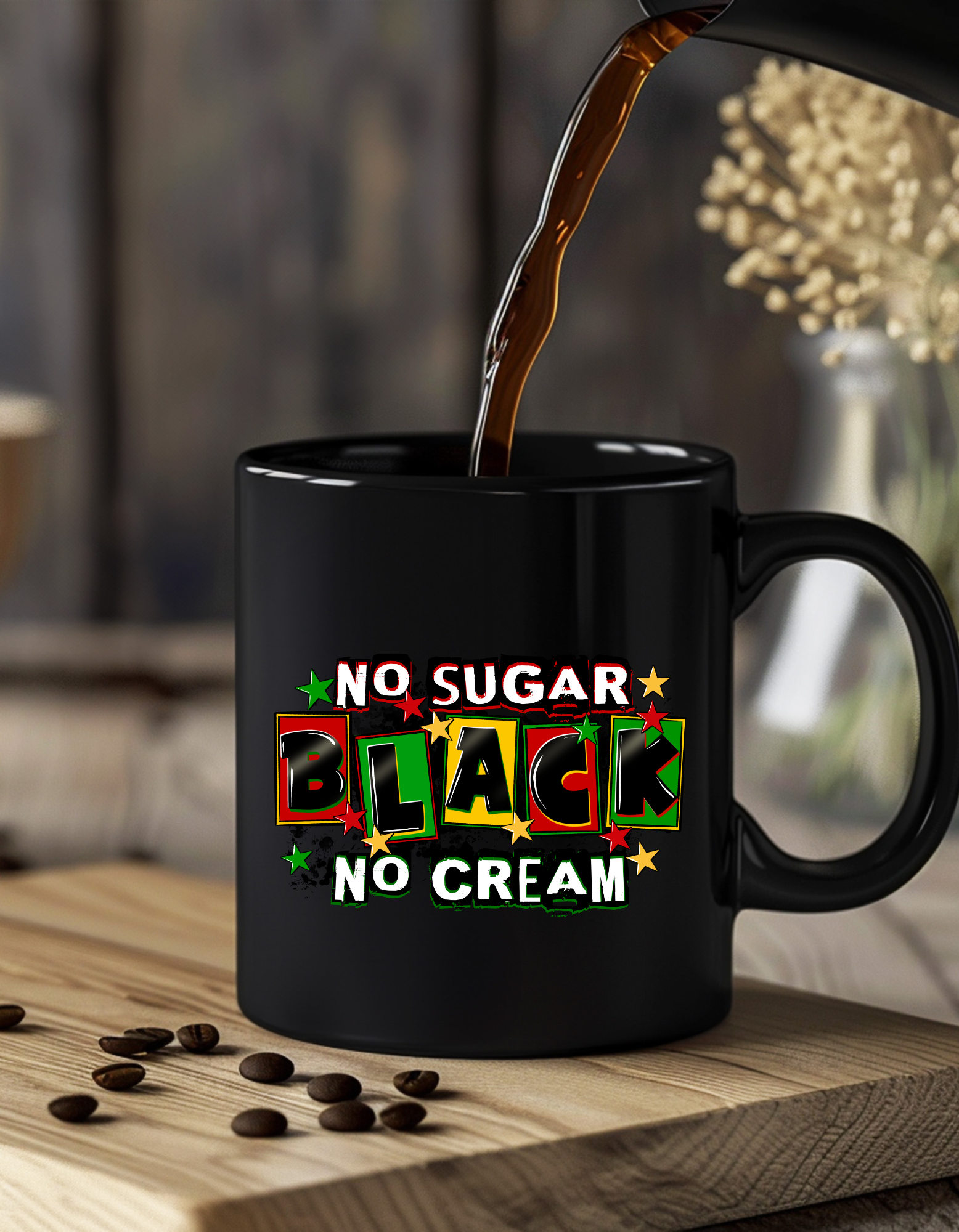 No Sugar No Cream (Black Mug)