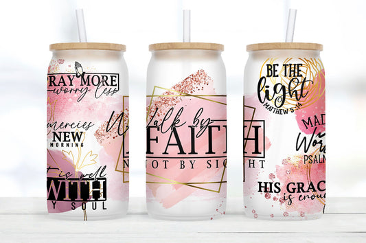 Walk By Faith Libby Glass Can 16oz